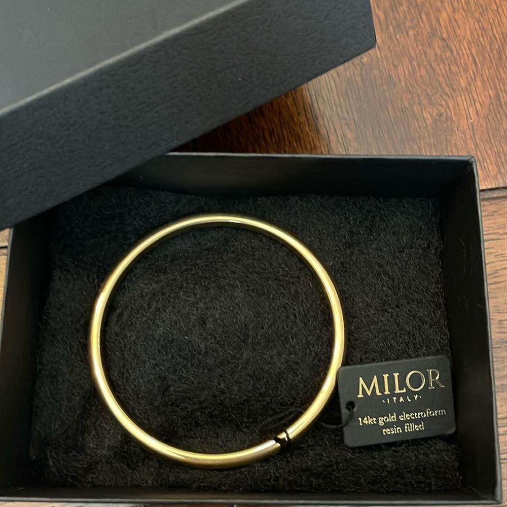 MILOR 14kt GOLD Bangle Bracelet•Made in Italy